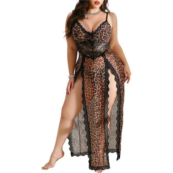 5XL Plus Size Lingerie For Women Maxi Nightdress Exotic - Picture 1 of 7